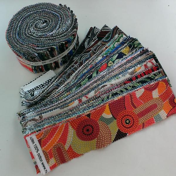 Aussie Jelly Roll 100% Cotton 40 x 2.5" strips - Click Image to Close